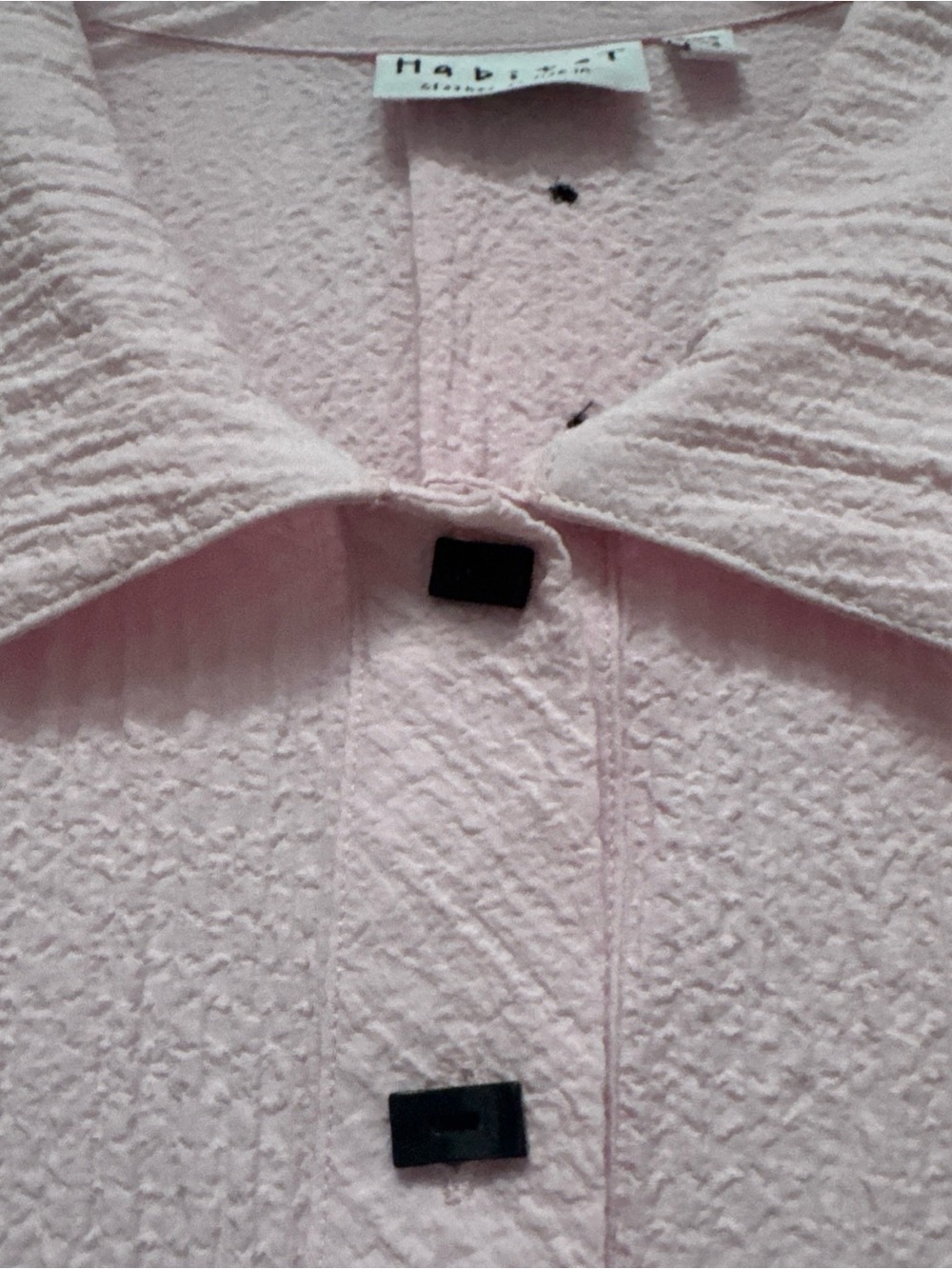 Habitat Light Pink Textured Button-Up Top with Black Buttons - Picture 6 of 8